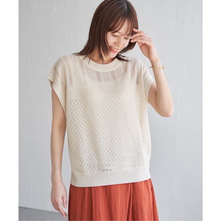 透かし編みニットプルオーバー | ikka  | 詳細画像5 