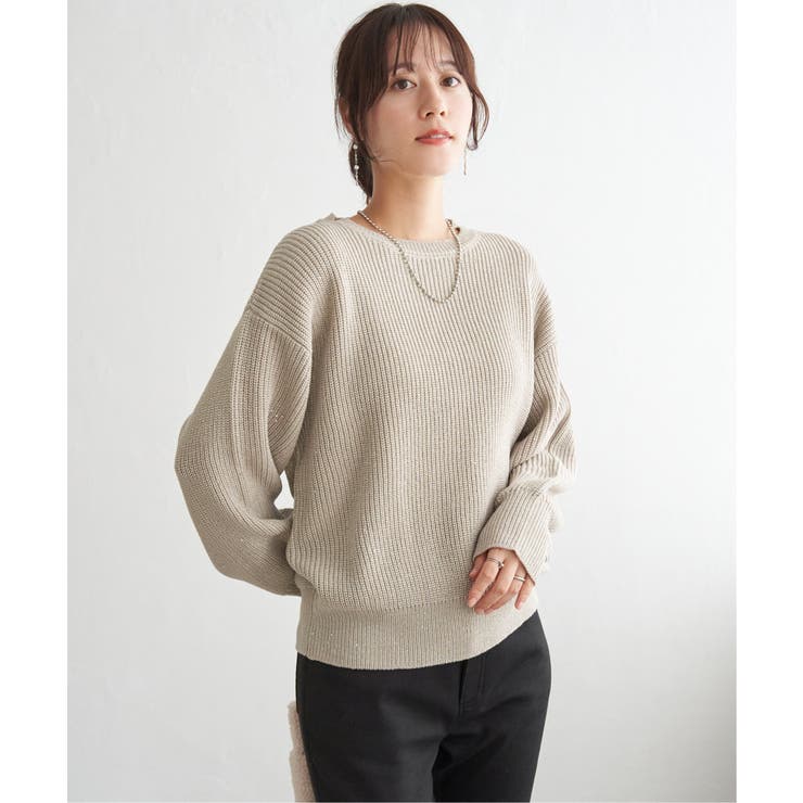 ラメスパンコールニットプルオーバー | ikka  | 詳細画像8 