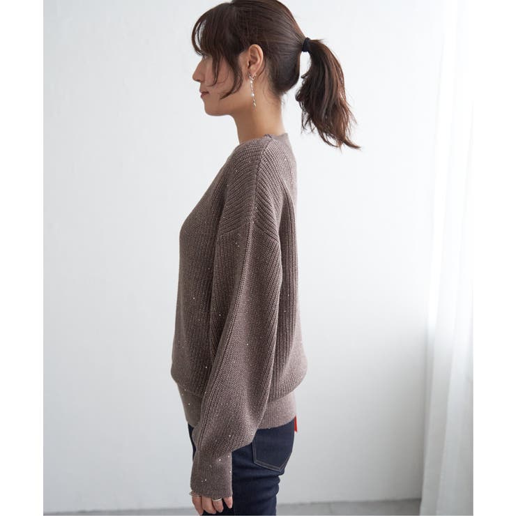 ラメスパンコールニットプルオーバー | ikka  | 詳細画像11 