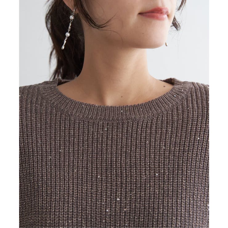 ラメスパンコールニットプルオーバー | ikka  | 詳細画像14 