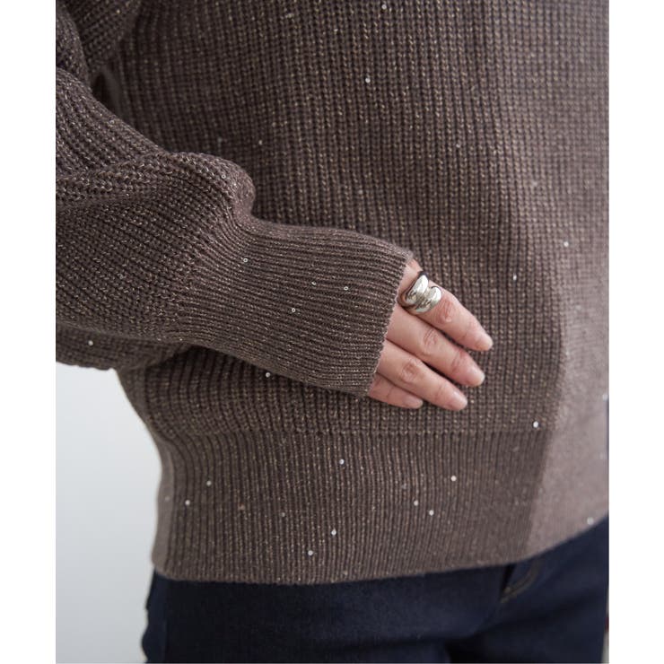 ラメスパンコールニットプルオーバー | ikka  | 詳細画像15 