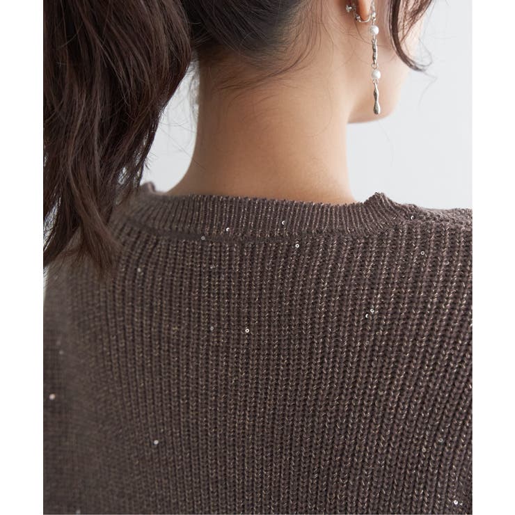 ラメスパンコールニットプルオーバー | ikka  | 詳細画像16 