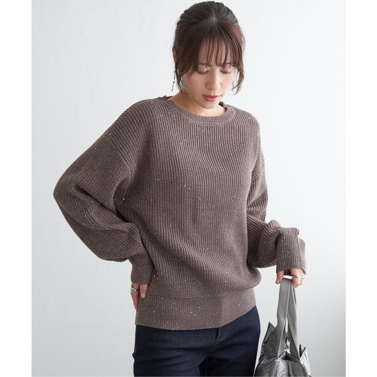 ラメスパンコールニットプルオーバー | ikka  | 詳細画像2 