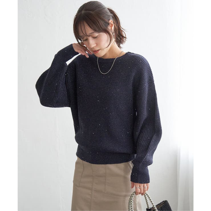 ラメスパンコールニットプルオーバー | ikka  | 詳細画像5 