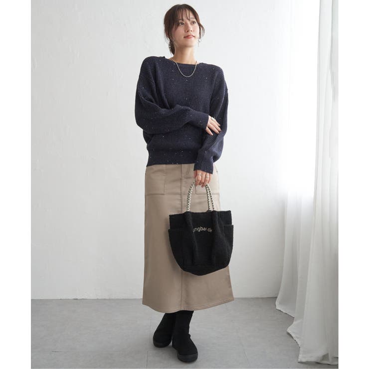 ラメスパンコールニットプルオーバー | ikka  | 詳細画像6 