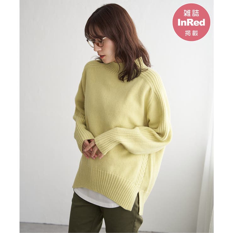 イエロー | 【雑誌InRed1月号掲載】サイドスリットニットプルオーバー【親子コーデ】 | ikka 