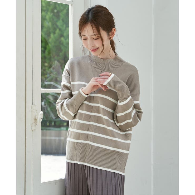 【雑誌InRed12月号掲載】コットンミックスバックスリットニット【親子コーデ】 | ikka  | 詳細画像4 