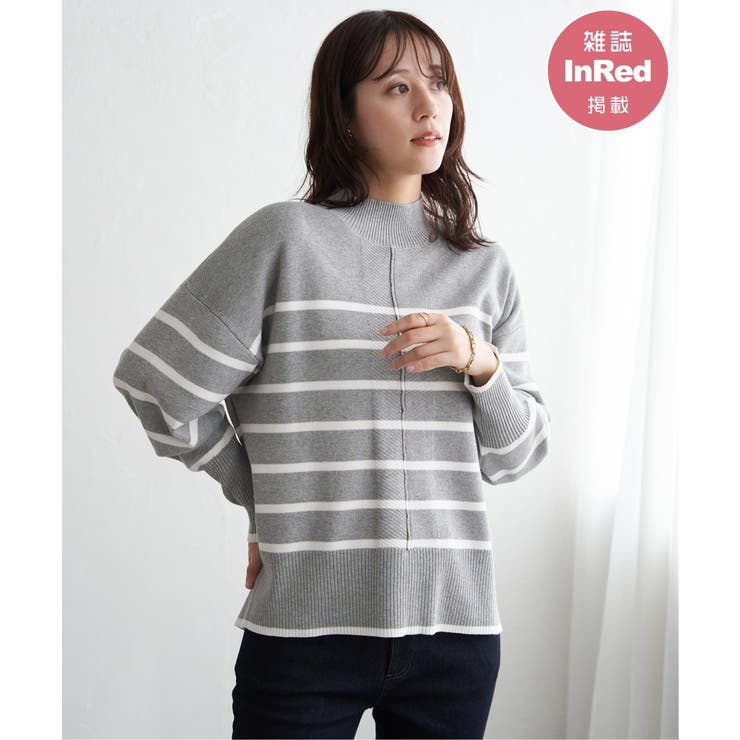 グレー | 【雑誌InRed12月号掲載】コットンミックスバックスリットニット【親子コーデ】 | ikka 