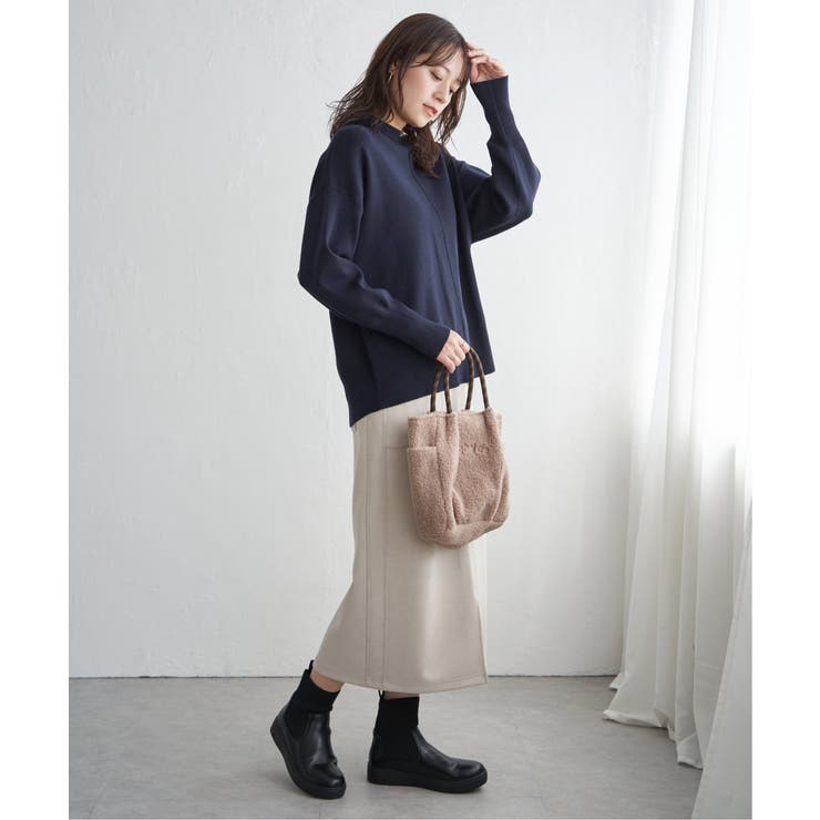 【雑誌InRed12月号掲載】コットンミックスバックスリットニット【親子コーデ】 | ikka  | 詳細画像25 