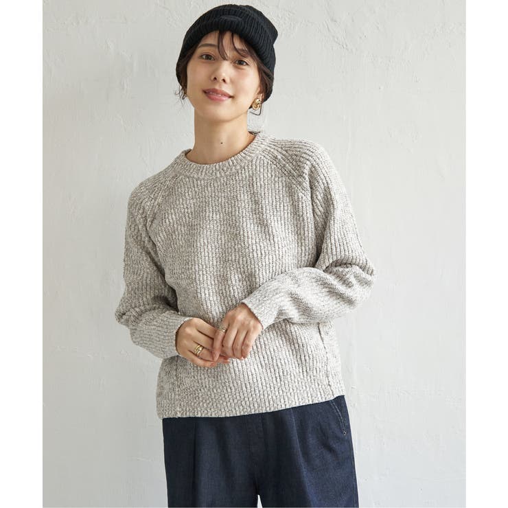 グレー | 畦編みモールニットプルオーバー | ikka 