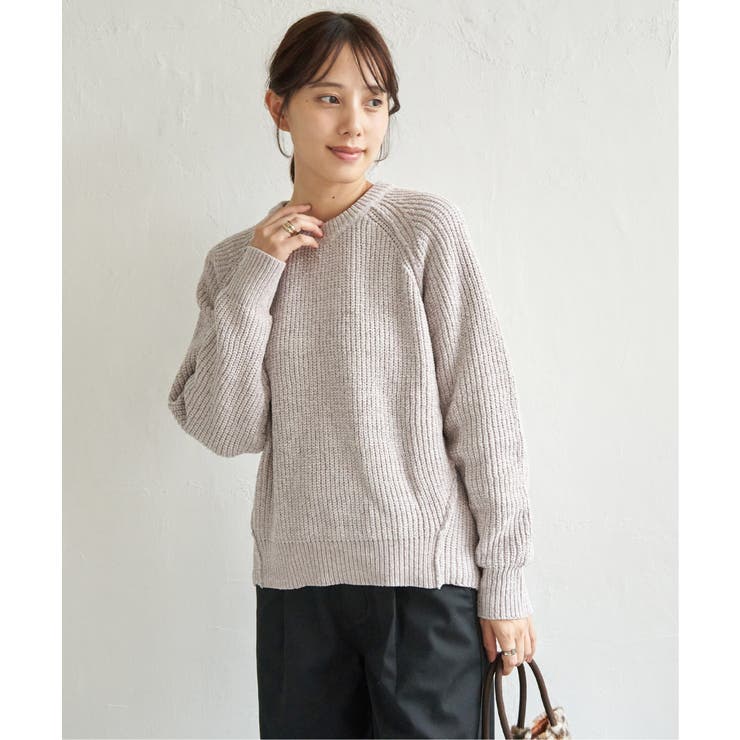 畦編みモールニットプルオーバー | ikka  | 詳細画像1 