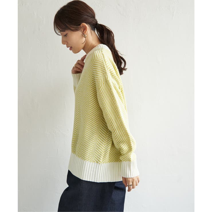 【お得だ値】ヘリンボン柄ニットプルオーバー | ikka  | 詳細画像10 