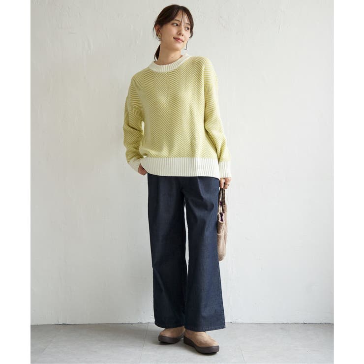 【お得だ値】ヘリンボン柄ニットプルオーバー | ikka  | 詳細画像11 