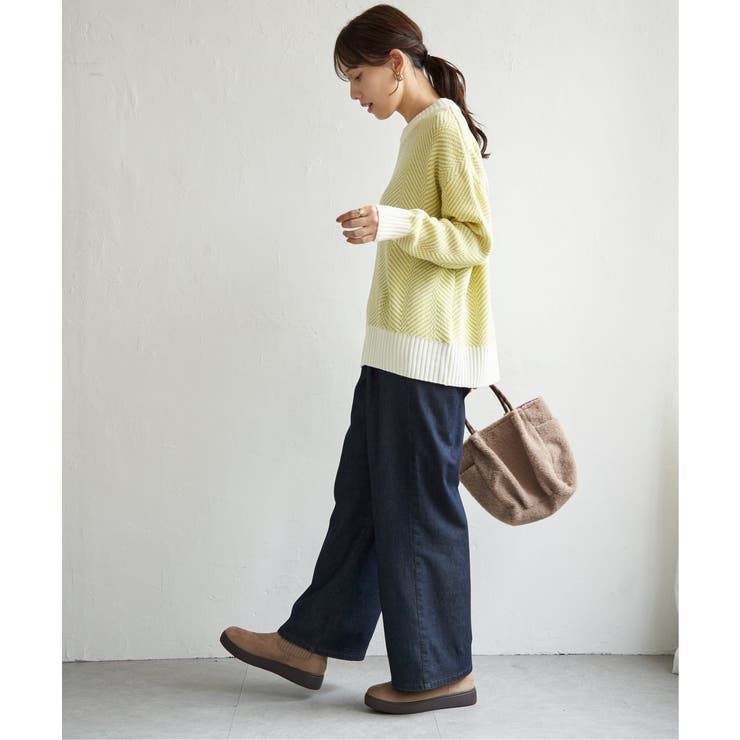 【お得だ値】ヘリンボン柄ニットプルオーバー | ikka  | 詳細画像12 