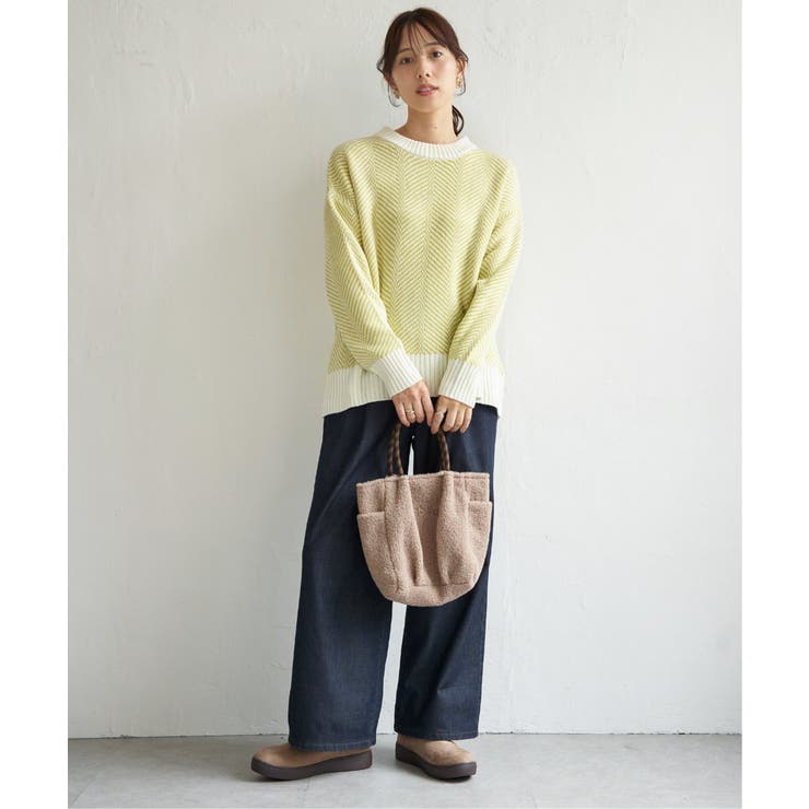 【お得だ値】ヘリンボン柄ニットプルオーバー | ikka  | 詳細画像13 