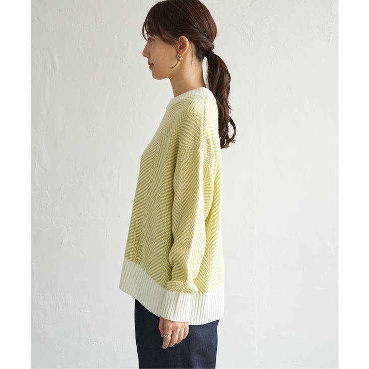 【お得だ値】ヘリンボン柄ニットプルオーバー | ikka  | 詳細画像20 