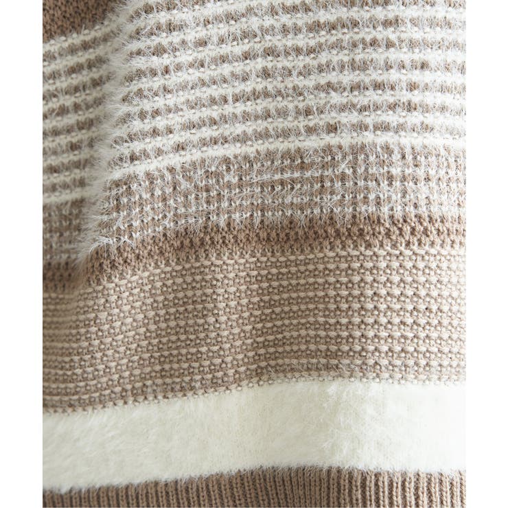 フェザー切り替えボーダーニットプルオーバー | ikka  | 詳細画像35 