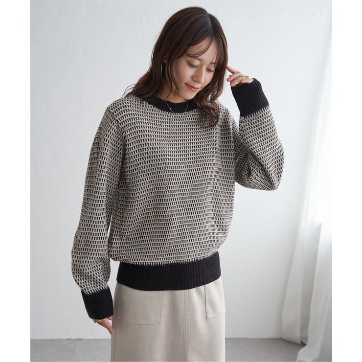 幾何ジャガードニットプルオーバー | ikka  | 詳細画像7 