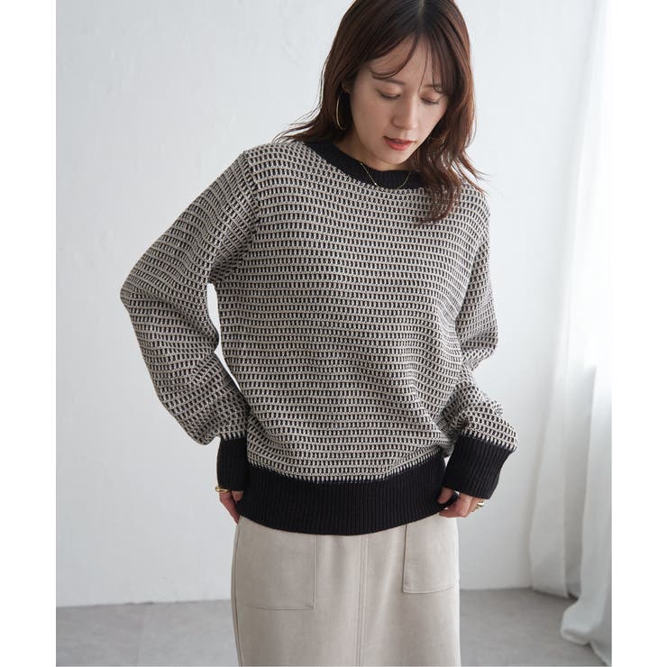 幾何ジャガードニットプルオーバー | ikka  | 詳細画像8 