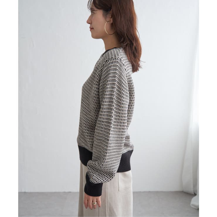 幾何ジャガードニットプルオーバー | ikka  | 詳細画像24 