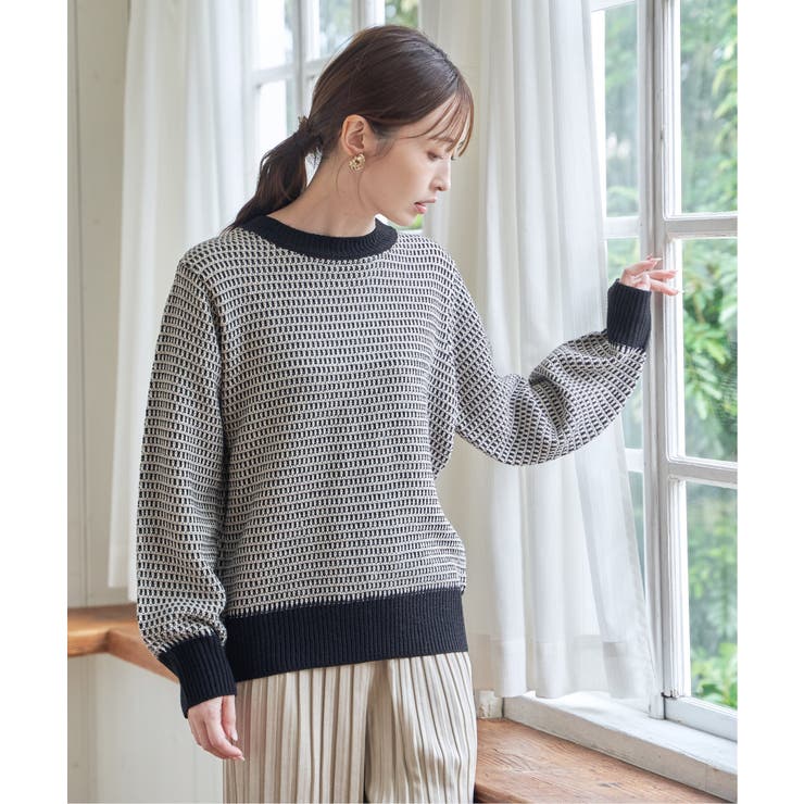 幾何ジャガードニットプルオーバー | ikka  | 詳細画像2 