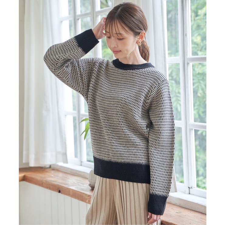 幾何ジャガードニットプルオーバー | ikka  | 詳細画像3 