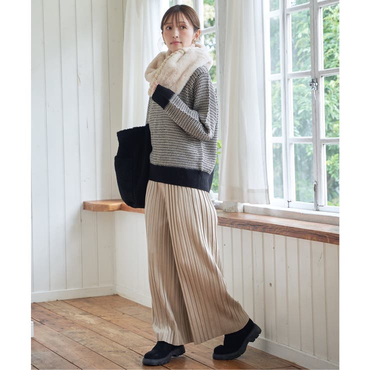 幾何ジャガードニットプルオーバー | ikka  | 詳細画像4 