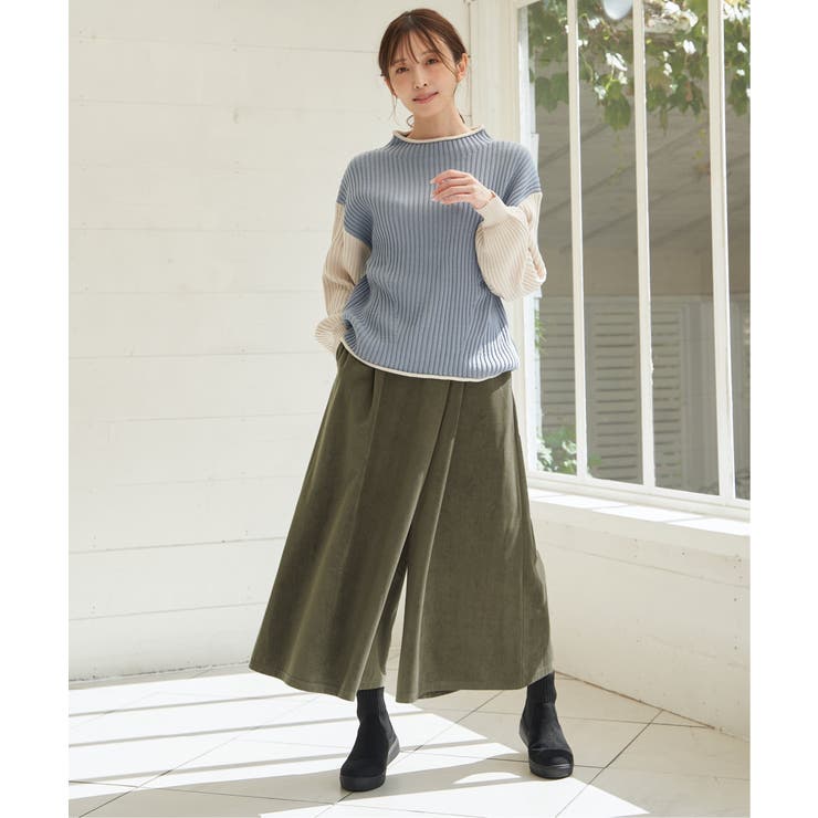 袖配色ワイドリブニットプルオーバー | ikka  | 詳細画像6 