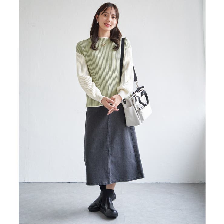 袖配色ワイドリブニットプルオーバー | ikka  | 詳細画像21 