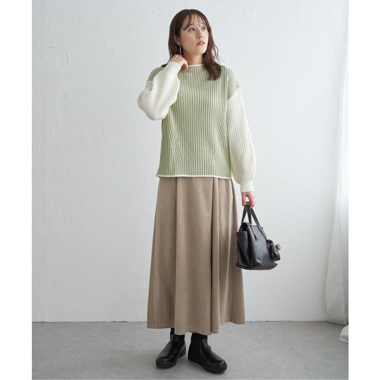 袖配色ワイドリブニットプルオーバー | ikka  | 詳細画像23 