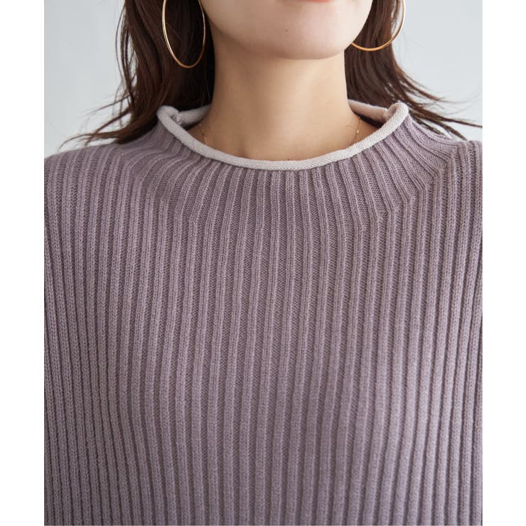 袖配色ワイドリブニットプルオーバー | ikka  | 詳細画像34 