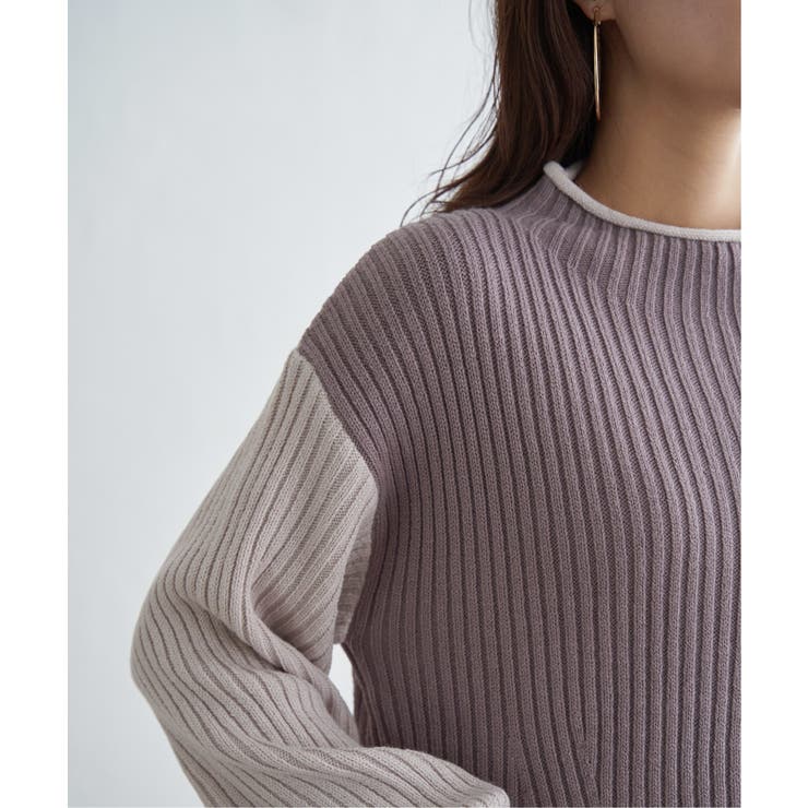 袖配色ワイドリブニットプルオーバー | ikka  | 詳細画像35 