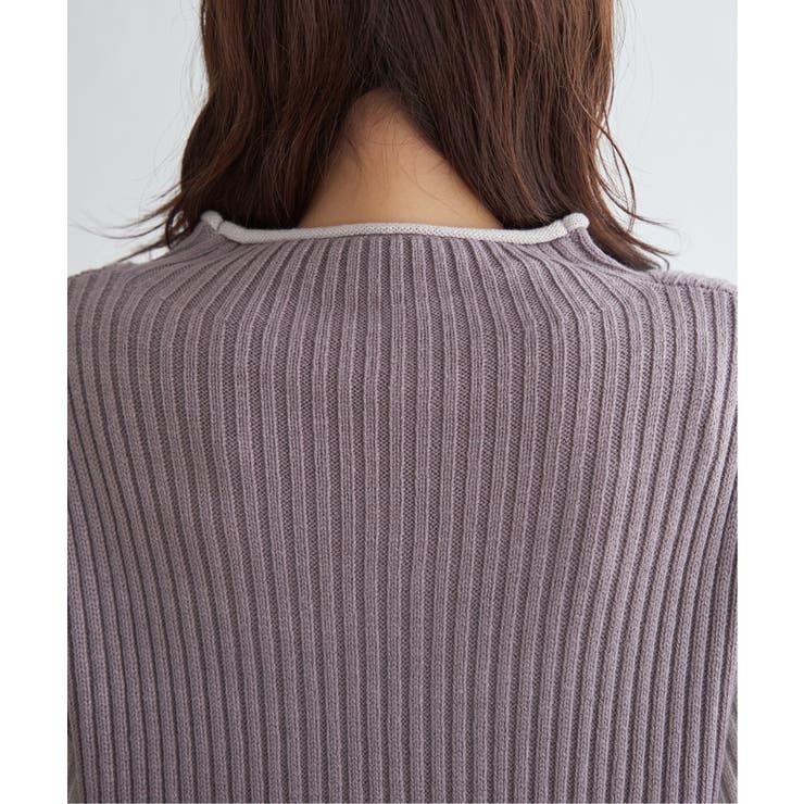 袖配色ワイドリブニットプルオーバー | ikka  | 詳細画像37 