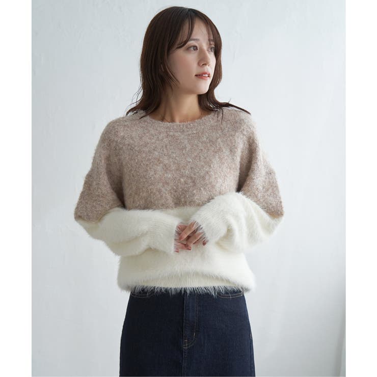 【雑誌InRed1月号掲載】ブークレーフェザー切り替えニットプルオーバー | ikka  | 詳細画像13 