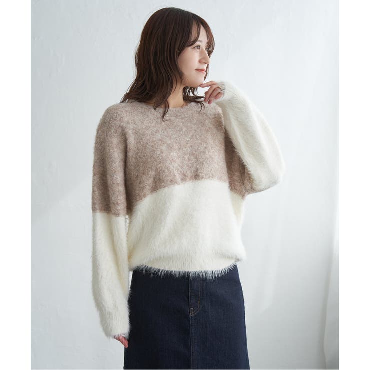 【雑誌InRed1月号掲載】ブークレーフェザー切り替えニットプルオーバー | ikka  | 詳細画像14 