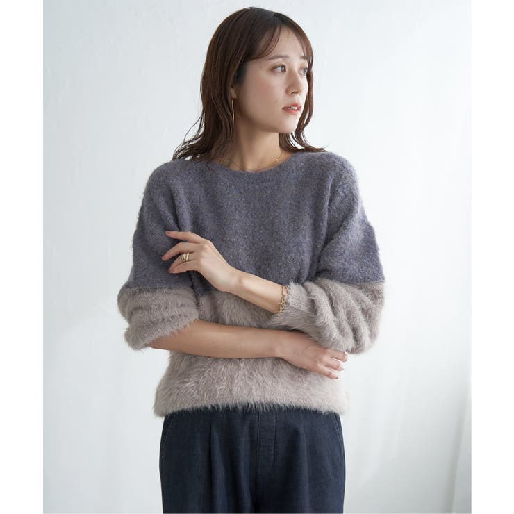 【雑誌InRed1月号掲載】ブークレーフェザー切り替えニットプルオーバー | ikka  | 詳細画像25 