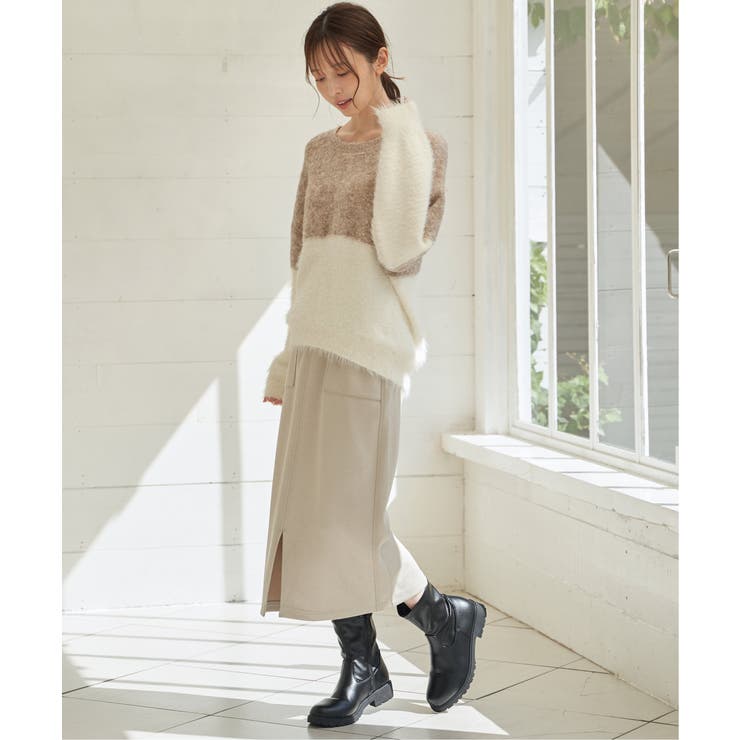 【雑誌InRed1月号掲載】ブークレーフェザー切り替えニットプルオーバー | ikka  | 詳細画像5 