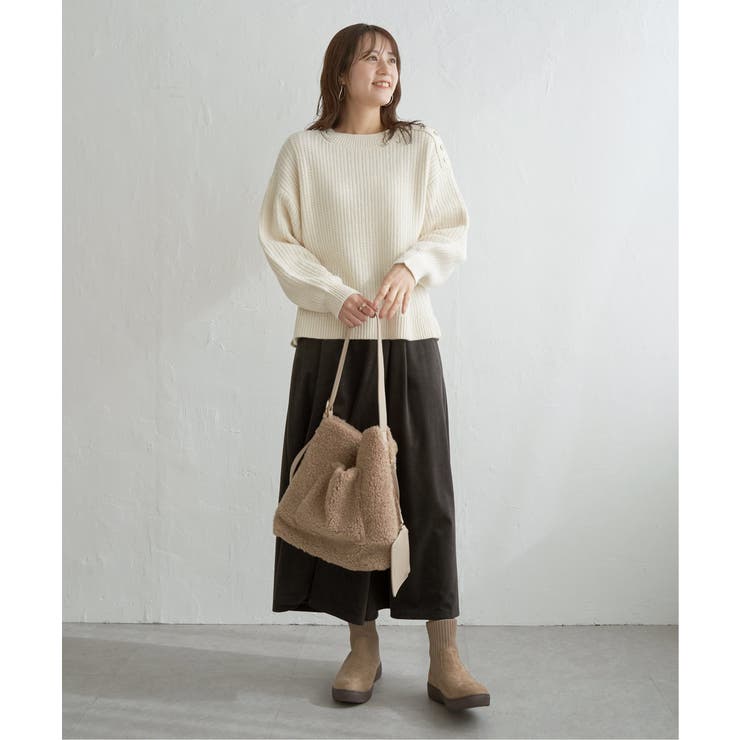 肩ボタン変形リブニットプルオーバー | ikka  | 詳細画像11 