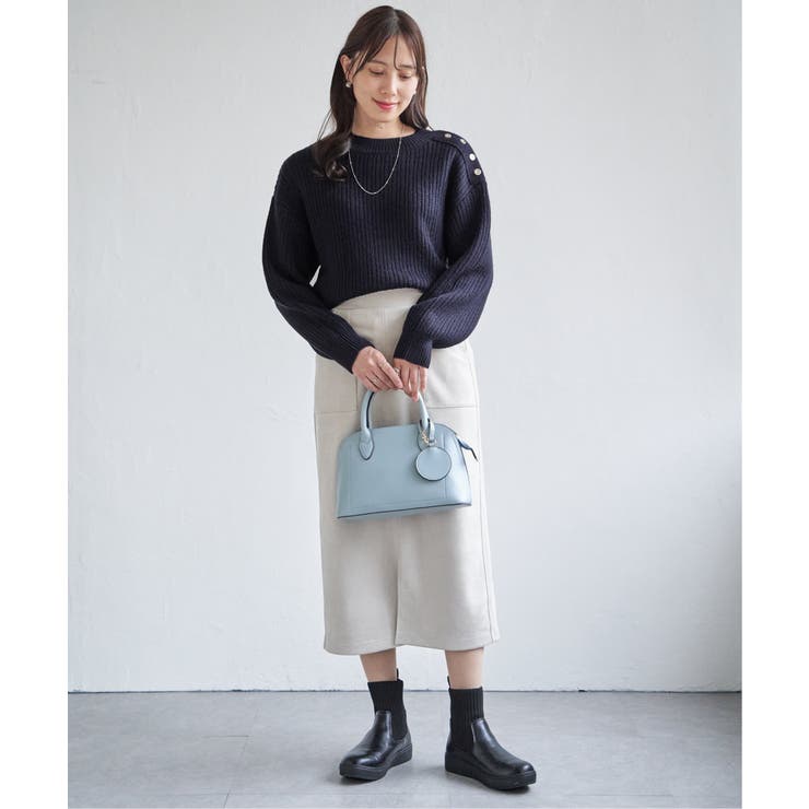 肩ボタン変形リブニットプルオーバー | ikka  | 詳細画像23 