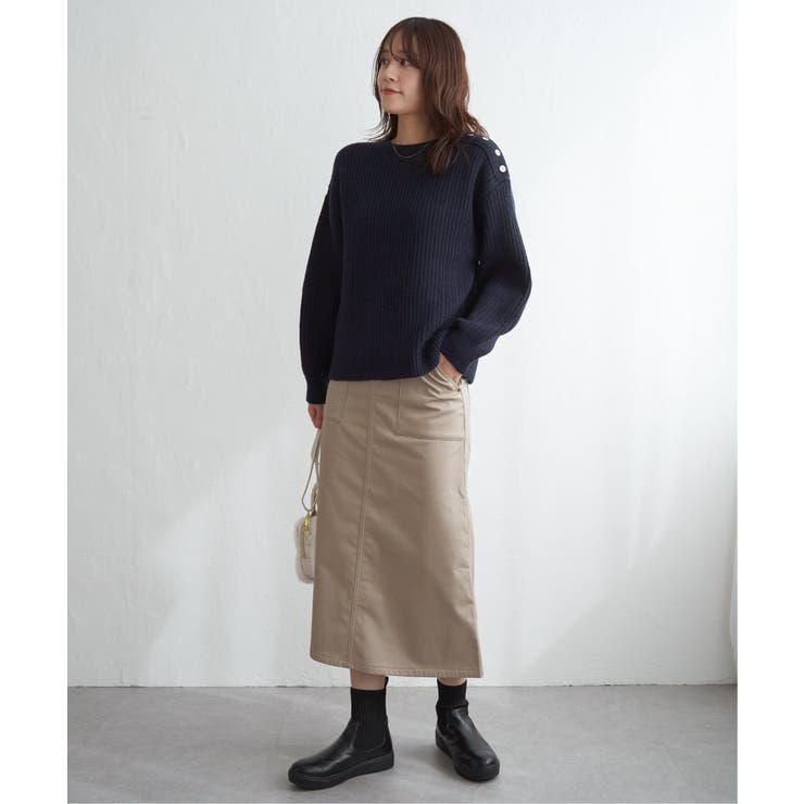 肩ボタン変形リブニットプルオーバー | ikka  | 詳細画像27 