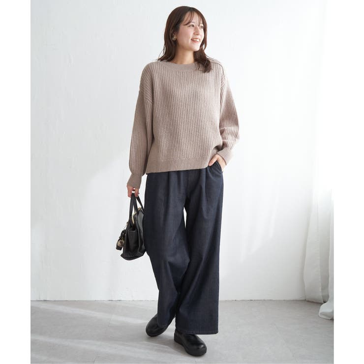 肩ボタン変形リブニットプルオーバー | ikka  | 詳細画像29 