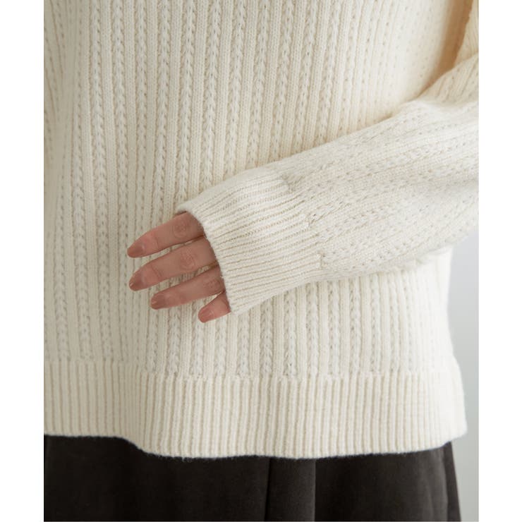 肩ボタン変形リブニットプルオーバー | ikka  | 詳細画像35 