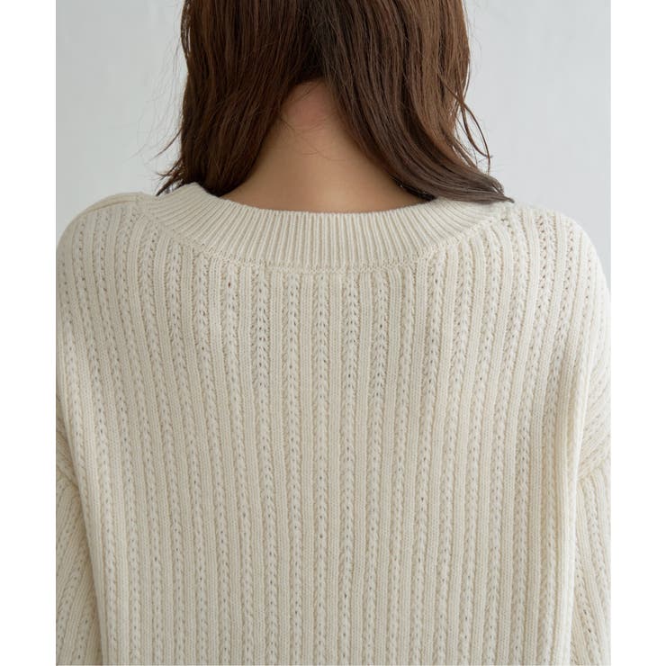 肩ボタン変形リブニットプルオーバー | ikka  | 詳細画像38 