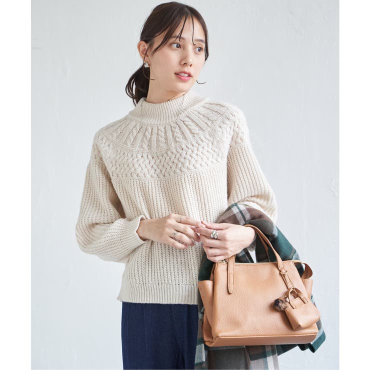 求心編みニットプルオーバー | ikka  | 詳細画像1 