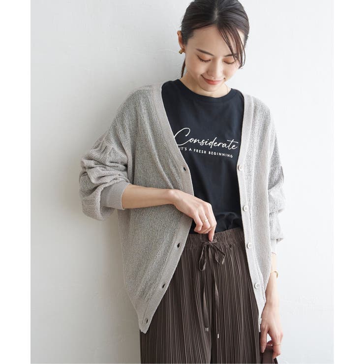 Vネックラメニットカーディガン | ikka  | 詳細画像8 