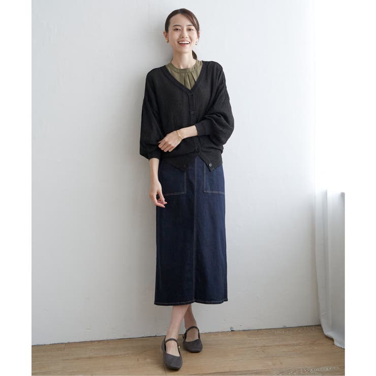 Vネックラメニットカーディガン | ikka  | 詳細画像12 