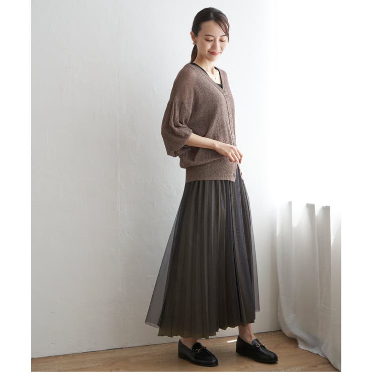 Vネックラメニットカーディガン | ikka  | 詳細画像15 