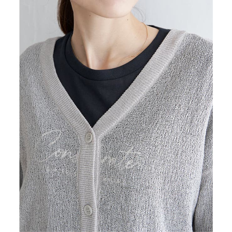 Vネックラメニットカーディガン | ikka  | 詳細画像20 