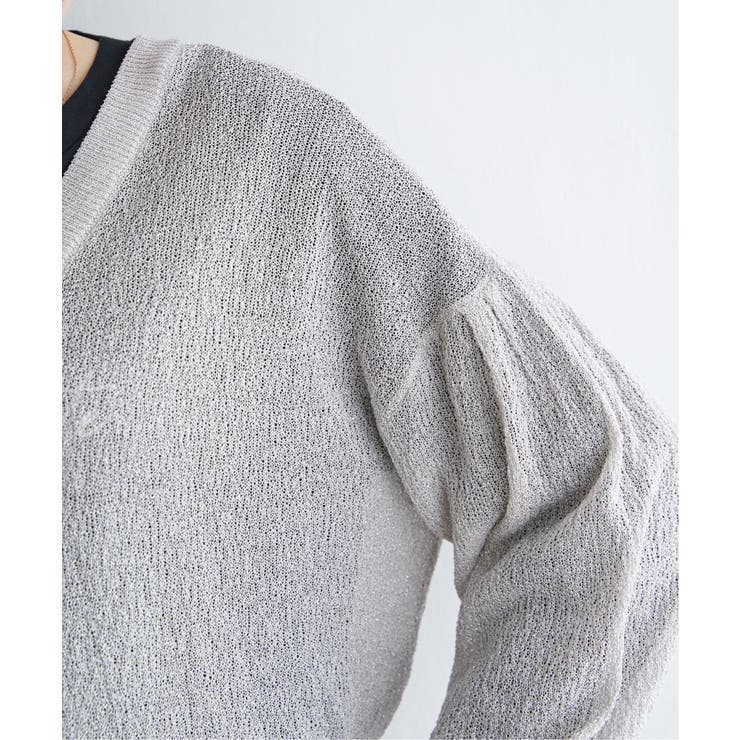 Vネックラメニットカーディガン | ikka  | 詳細画像23 