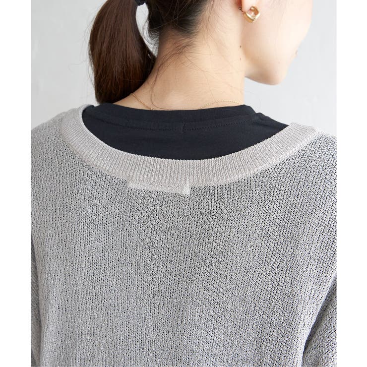 Vネックラメニットカーディガン | ikka  | 詳細画像24 